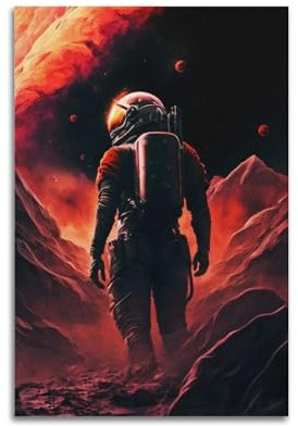 VZRSQZK Astronomie-Poster auf dem Mond, dekoratives Gemälde, Leinwand-Wandposter und Kunstdruck, modernes Familienschlafzimmer-Dekor-Poster, 20 x 30 cm