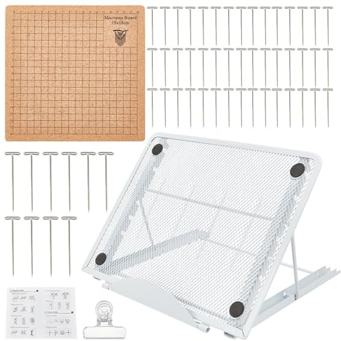 Kit supporto e tavola per macramè, supporto per tavola per macramè, supporto per tavola da lavoro in macramè, set tavola per macramè - Kit per creazione di nodi e macramè, tavola per macramè per