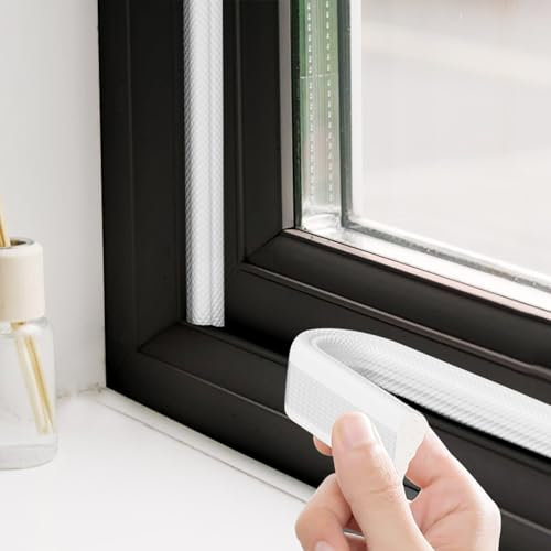 Joint Fenetre Isolation Joint de Porte Joint Mousse 3.5M Fenetre Porte Bande D'étanchéité Autocollante Isolant Contre le vent Anti pluie Anti-bruit Anti-collision (Blanc, 3.5M)