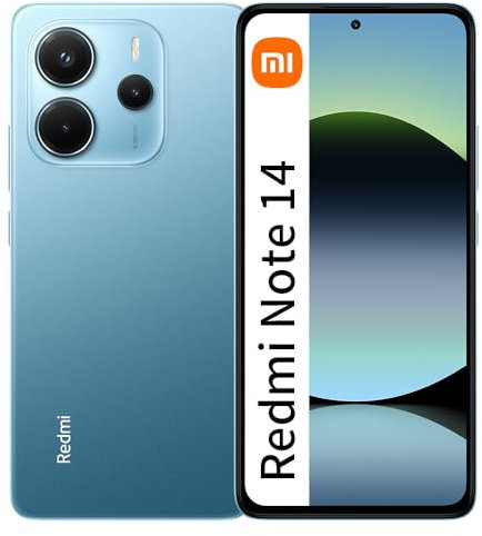 Xiaomi Redmi Note 14 8GB + 256GB Global Edition Smartphone 6.67 Pulgadas AMOLED Pantalla Azul(no Charger)
