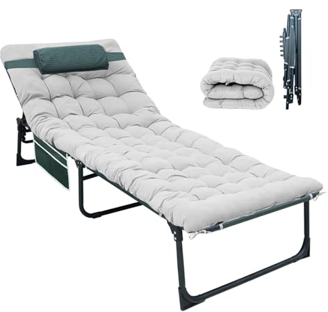 YELLOW JACKET Folding Sleeping Cot, Camping Cot with Mattress for Adults 450lbs Max Load, Portable Camping Cot with Pillow, Adjustable 5-Position Cot for Camping, Home,Office,Travel