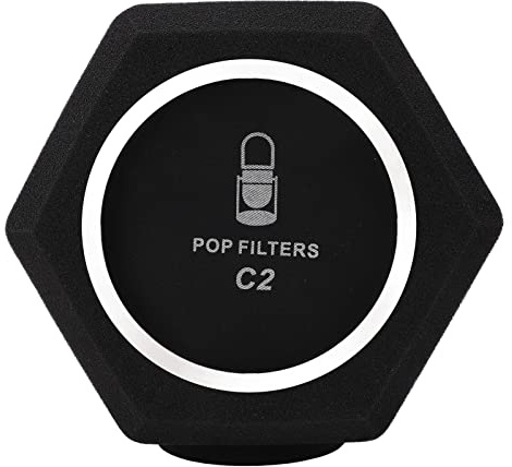 C2 Microfone Sponge Cover, High Density Windscreen Professional Recording Isolation Booth Ball Shield med 5-sidig Tätningsdesign, Optimera Din Sång och Minska Externt Brus