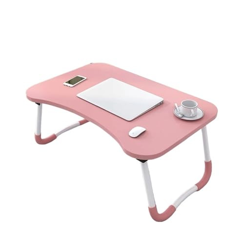 LIUHLFSR fällbart sängbord hem laptop skrivbord för och soffbricka bärbart knä, för studier och lästopp för säng soffa arbete (rosa 60 x 40 cm)