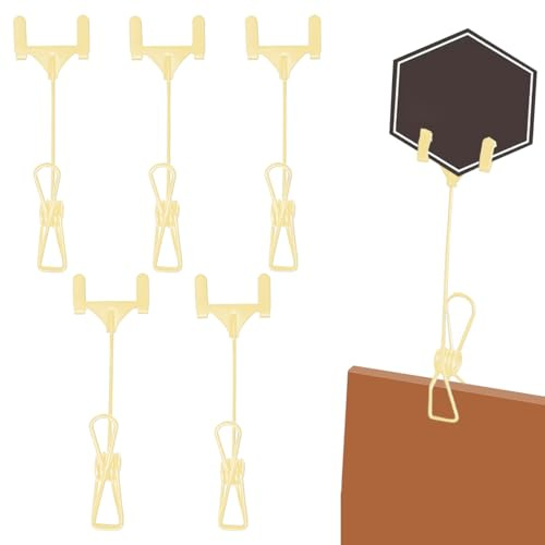 KIRZAX 5 Pièces Porte Photo Pince, Porte Photo Métal, Support Carte pour Cartes de Notes, Photos, étiquettes de Prix et Numéros de Table, Porte Menu Mariage, Porte Nom Table Mariage