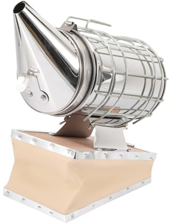 SHINEOFI Stainless Steel Bee Smoker with Heat Shield Beekeeping Tool for Hive Protection Easy to Use Apiculture Smoking Sprayer for Beekeepers and Garden Bee Boxes