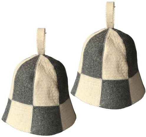 2Pcs Sauna Hat Wool Felt Sauna Cap for Men and Women, Eco-Friendly Insulating Headgear for Spa, Steam Room, Bathhouse Hat for Women Cap for Men