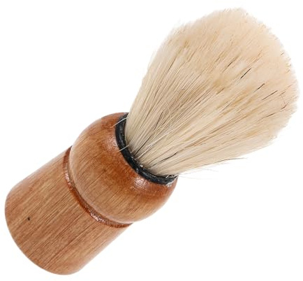 Generic Pennello da Barba Piccolo in Legno con Setole di Tasso Spazzola Schiumogena per Peli del Viso Manico Ergonomico per Rasatura e Cura della Barba da Viaggio