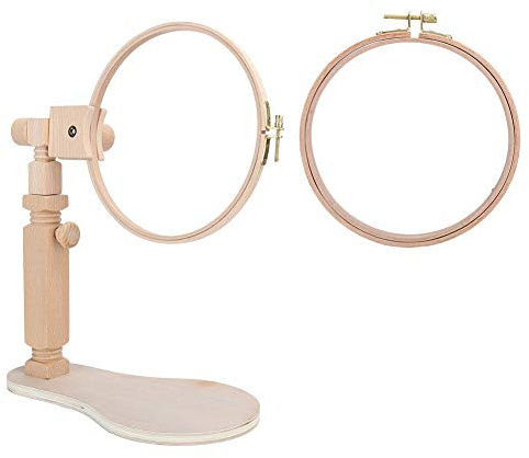 Supporto per telaio in legno da ricamo, set per punto croce Telaio ad anello Telaio per ricamo Telaio Strumenti di cucito regolabili per punto croce e progetti di ricamo