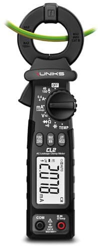 UNIKS – Pinza Amperometrica Professionale CL2 per Correnti di Dispersione, Tensione AC/DC, TRMS 600V