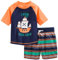 Simple Joys by Carter's Baby Jungen Swimsuit Trunk and Rashguard Rash-Guard-Set, Marineblau Orange Schiffe/Weiß Streifen, 3 Jahre