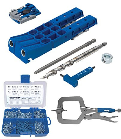 Kreg Pocket-Hole Jig 320 with Screw Kit and Clamp (3 Items)