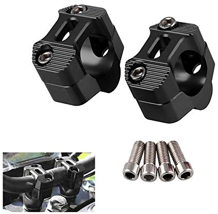 CYSKY Motorcycle Handlebar Risers 1 1/8 inch 28mm Universal Handle Bars Mount Clamp Fit for Most Motorcycle, Dirt Bike, ATVs（Black）