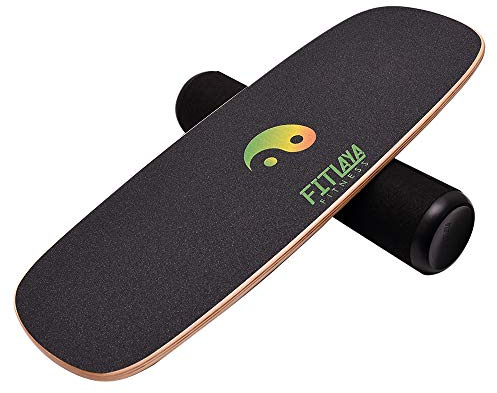 Fitlaya Fitness Balance Board Trainer Wooden Training Equipment for Fitness Workout, Hockey‎, Skateboarding, Surfing and Snowboarding (YING YANG)