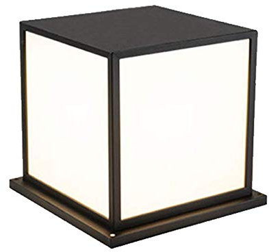 FREEDL 30CM Lámpara de Columna Farol Exterior Negro LED Moderno E27 Lámpara de Jardín con 3 Colores Ajustable 12 W Aluminio Faros de Columna Impermeable Farolas Jardín Paredes Patio Iluminación