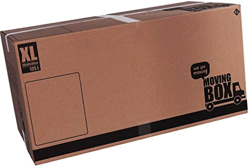 Bricoloco Cajas cartón mudanza grandes XL 80x40x40 cm. capacidad 125 litros - Cajas cartón almacenaje para mudanzas tamaño Extra (20)