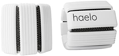 Haelo Hoops – 2er Set (je 0,5 kg) | verstellbare tragbare Handgelenk- und Knöchelgewichte für Damen und Herren | Yoga, Tanz, Bar, Pilates, Cardio, Aerobic, Walking (perlweiß)