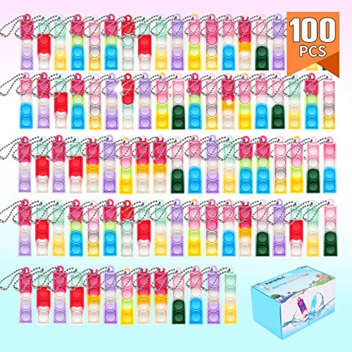 Mini Pop Fidget It leksak, nyckelring, silikon, regnbåge, stressminskning, handleksak, skrivbordsleksak, wrap pop stresslindring för barn och vuxna