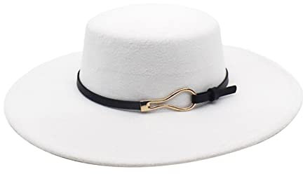 Cappelli Fedora Uomo Donna Elegante Secchio di Lana Inverno 1920, Cloche, Cappelli Bowler, Melone in Velluto, Cilindro Piatto, Cappelli a Tesa Larga e Cappelli Uomo, bianco, Taglia unica