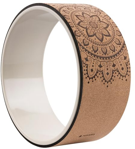 Navaris Yoga Rad Wheel aus Kork - 33 cm Yogarad für Yoga Pilates Gymnastik - Yoga Rolle - Fitness Ring für Stretching - Rückenrolle Pilatesrolle Yogarolle