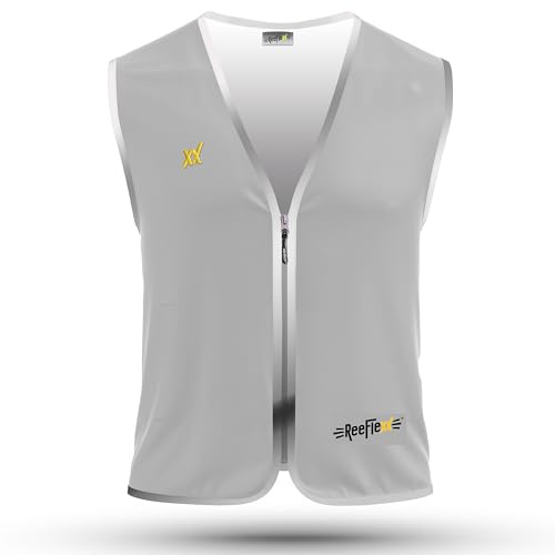 REEFLEXX Gilet de cyclisme pour femme - Gilet de sécurité élégant avec couleurs/motifs accrocheurs et réflecteurs puissants - Visibilité accrue dans la circulation routière., Silver Glow, XXL