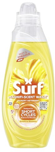 Surf Magnifi-Scent Wash Sunshine Blossom Laundry Liquid For Short Cycles Fast and Fabulous Fragrance 837 ml (31 Washes)