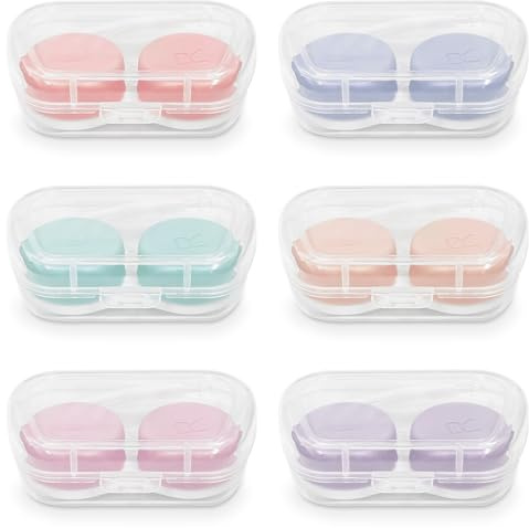 6-Piece Contact Lens Case Set, Ideal for Travel, Home Use, and Everyday Use