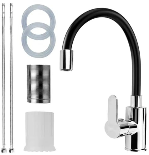 Robinet De Cuisine, Mitigeur De Cuisine, Matériau En Alliage De Zinc, Procédé De Galvanoplastie, Rotatif À 360°, Noyau De Valve En Céramique, Robinet D'évier À Bec Haut