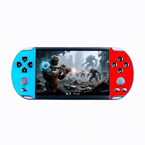 Console de Jeu rétro YHFITN avec écran IPS HD de 5,5 Pouces, Compatible avec Plusieurs émulateurs, Lecteur MP3/MP4 et Connexion TV, idéale pour Les Cadeaux d'anniversaire de Noël. (Red Blue)