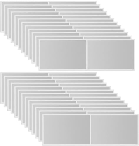 JYSNOW 50 st anpassade skraplotter klistermärken, rektangel skraplotter klistermärken, etiketter, klistermärken, för kort, överraskningspresent för roliga presenter (silver)