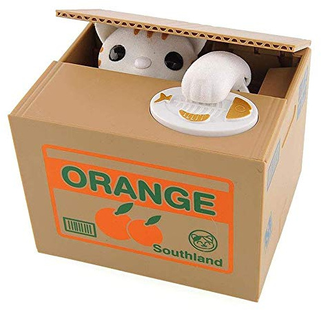 Robo de una Moneda con Caja de ratón - Piggy Bank - Ratón - Hablando en inglés - Gran Regalo para Cualquier niño (Cat)