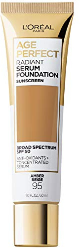 L'Oréal Paris Age Perfect Radiant Siero Foundation with SPF 50, Amber Beige, 1 oz