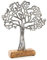 Logbuch-Verlag Lebensbaum Figur aus Metall & Holz 27 cm Silber Baum Skulptur zum Hinstellen - Deko Geschenk Geburtstag