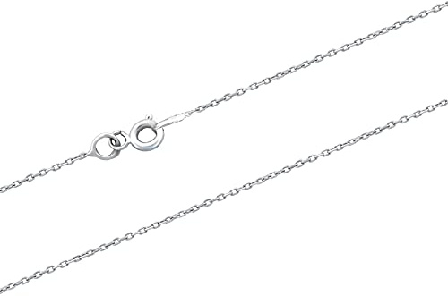 MYSTIC JEWELS By Dalia - Cadena de Plata de Ley 925 Rodiada Forzada Diamantada de 1mm, para mujer, disponible en 40,45,50,55,60 cm (60.0 cm)