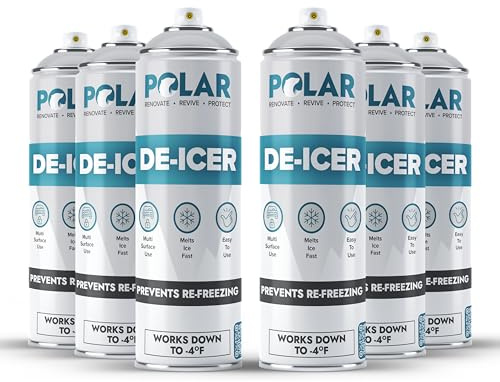 Polar De-Icer Spray for Car Windshield - 6 x 17 oz | Fast-Acting & Stops Re-Freezing | Instantly Melts Ice and Frost at −4°F | Spray Deicer for Car Windscreens, Mirrors, Headlights, Locks & Gates