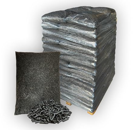 PINI Sonnenblumenschalen Pellets 960 kg Palette Durchmesser 8 mm Heizpellets Einstreupellets (Alternative für Holzpellets)