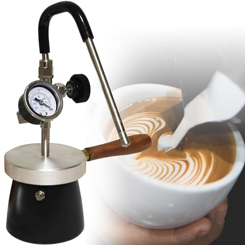 LINTAIZUO Montalatte Multiuso Commerciale, Macchina per Schiumare Acqua Bollente Vapore, Montalatte Milk Cafe, con Ugello a 3 Fori, Fiamma Libera e Riscaldamento del Piano Cottura Induzione