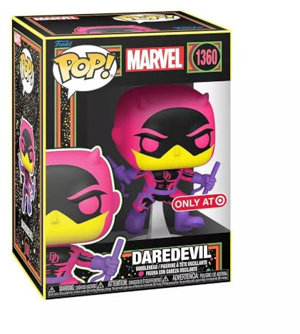 Funko Daredevil Pop! Vinyl Wackelkopf Figur, Marvel, leuchtet im Schwarzlicht, 9,5 cm, 77545