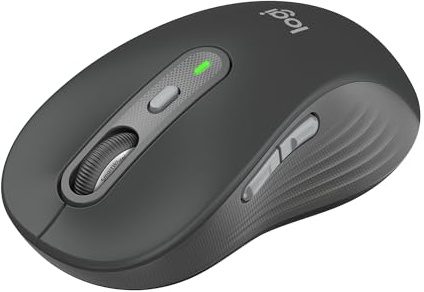 Logitech Signature Plus M750 L Wireless Mouse - for Large Hands, SmartWheel, Bluetooth, Multi Device, 24-Month Battery, Silent Clicks, Customizable Side Buttons, Contoured Shape - Graphite