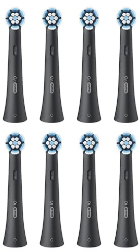 Oral-B Gentle Care Ersatzbürsten, Schwarz, 8 Stück, weich, geeignet für empfindliches Zahnfleisch, runde Bürste für elektrische Zahnbürsten von Oral B iO