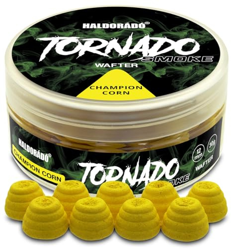 Haldorado Tornado Smoke Wafter, Champion Corn Flavour, cebo de pesca de carpa de 12 mm, 30 g