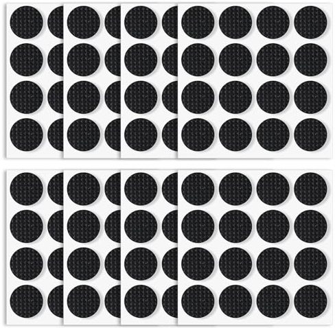 128 Pcs 3/4 Inch Non Slip Furniture Pads, Self Adhesive Rubber Anti Skid Grippers, Anti Slip Table Legs, Chair Leg Floor Protectors for Hardwood Floors, Round Black