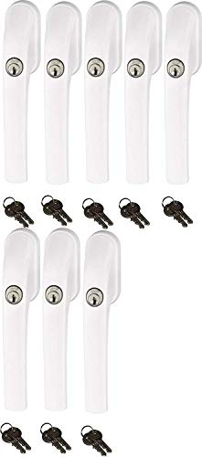 Abus FG300 Bloqueable Manilla Ventana, Blanco, en Set 8 Pieza Todas Las Llaves Iguales AL0125 con Total 16 Llave