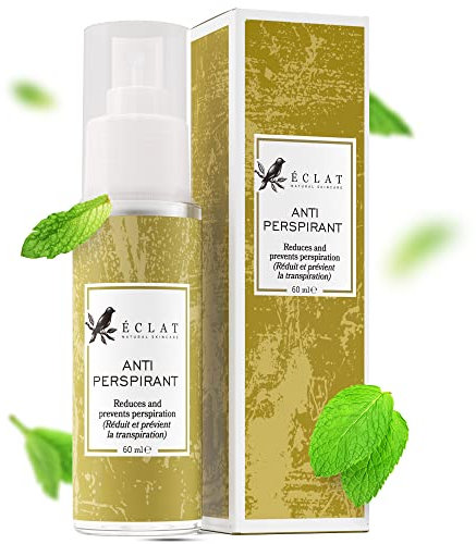 Eclat Skincare Antiperspirant Spray - Natural Mens Womens Deodorant Spray, Eliminates Excessive Sweating + Odours - All-Natural Formula with Comfrey Plant Extract, Antiperspirant Women & Men