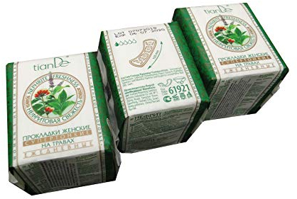 Damenbinden auf Kräuterbasis, Super Dünn, TianDe 61921, Sparpack 3x25 Stück, entzündungshemmende, antimykotische und antiseptische Wirkung, Gesundheitsschutz für Frauen