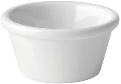 12 vajillas de melamina blanca Ramekin liso de 1.5 oz (4.2 cl) fabricado en Inglaterra