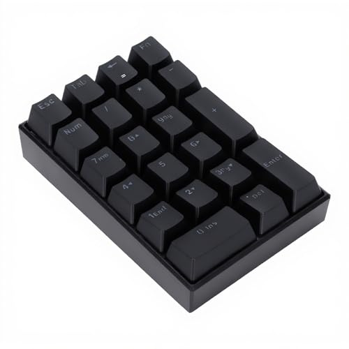 21 Tangenter Trådbunden Numerisk Tangentbord RGB, Trappstegsknappsats med Bakgrundsbelyst, Mekaniskt Mini-LED-tangentbord Plug And Play Numeriskt Tangentbord - High Keycap Ladder(Grön axel)