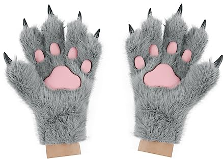 hbbhml Tierpfote Klaue Handschuhe Niedliche Katze Fuchs Bär Plüsch Halloween Weihnachten Laufen Cosplay Kostüm Winter Warme Handschuhe Fäustlinge