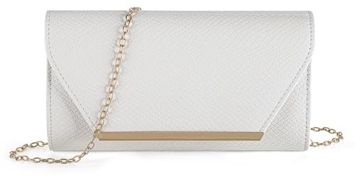 UBORSE Abendtasche Damen Clutch PU Leder Handtasche mit Kette Envelope Tasche Kleine Umhängetasche Achseltasche Portemonnaie Tasche Unterarmtasche für Hochzeit Tanzparty Bankett
