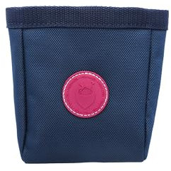 WILD HAZEL Leckerlibeutel für Hunde, Textilbeutel mit Magentverschluss und Gürtelclip (Navy Blue)
