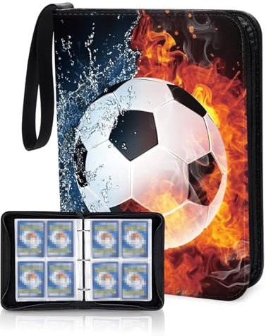 SCBOY Raccoglitore Carte Album di Figurine Football - 50 Pagine, Cerniera, Capacità di Memorizzare 400 Carte di Trading e Gioco da Tavolo